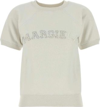 Maison Margiela Krijt Katoenen Sweatshirt - Dames - T-shirts - Grijs - M - Katoen - Tops