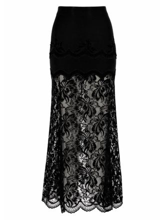 Paco Rabanne Lace Polyamide Flared Midi Skirt