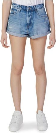 Pepe Jeans London Blauwe Katoenen Shorts met Zakken - Dames - Denim shorts - Blauw - W24 - Katoen - Korte Broeken