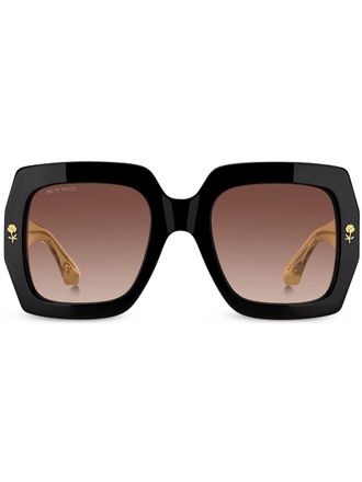 Etro square-frame logo-plaque sunglasses - women - Acetate - One Size - Brown