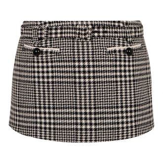 Self Portrait Short Shorts, female, Multicolor, Size: XS Houndstooth Skort