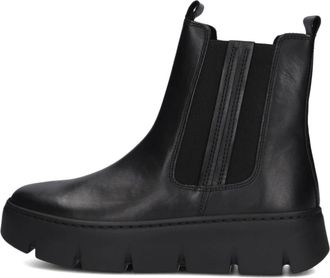 Gabor Zwarte Enkelboots- Stijlvol en Comfortabel - Dames - Chelseaboots - Zwart - 38 1/2 EU - Wol - Schoenen