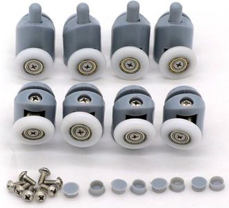 OEM Juego De 8 Rodillos Para Puerta De Ducha (20-27 Mm) Gris