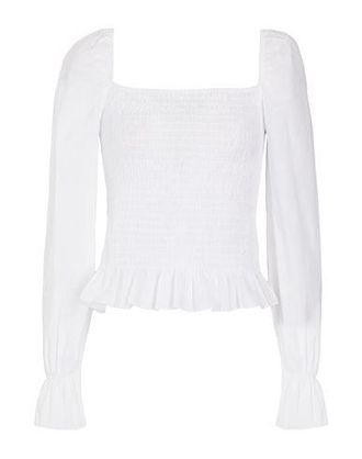 8 by YOOX SMOCK PUFFED SLEEVE TOP