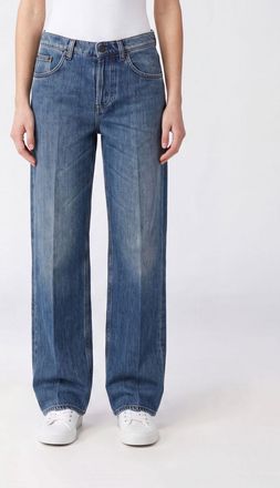 Dondup Jeans wide leg Jacklin in denim di cotone a vita media
