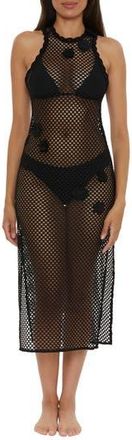 BECCA by Rebecca Virtue Castaway Island Sheer Mesh Cover-Up Dress in Black at Nordstrom Rack, Size Medium