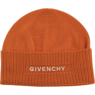 Givenchy Logo Wool Beanie in Ivory Orange at Nordstrom Rack