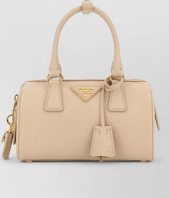 Prada leather shoulder bag gold tone hardware