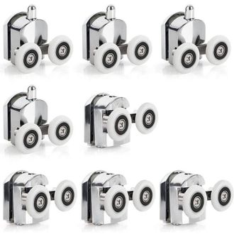 OEM Juego De 8 Rodillos Para Puerta De Ducha De 23 Mm (4 Superiores Y 4 Inferiores) (23 Mm - 8 Piezas) (doble 23 Mm - 8 Piezas) - Crezuo
