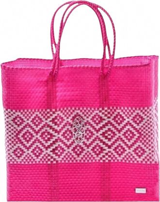 Lola's Bag Womens Medium Aztec Band Regular Strap Tote Bag In Pink