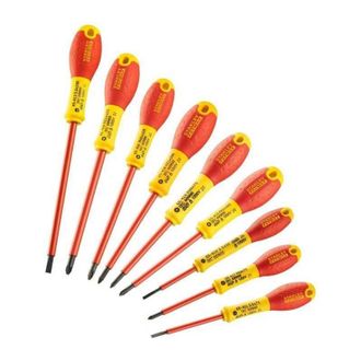 Stanley Jeu De 10 Tournevis - Stanley Fatmax - Fmht62573-0 - Isol&eacute;s 1000v - Electricien + Phillips + Pozidriv + Testeur