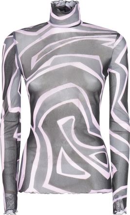 Emilio Pucci T-Shirts And Polos Blacks And Greys-Donna