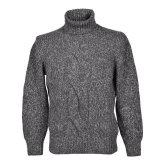 Brunello Cucinelli Gray Cashmere Cable Knit Turtleneck, Brand Size 56 (US Size 46)