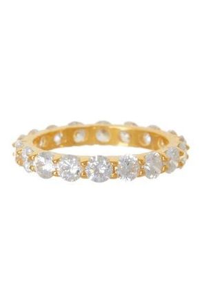 Sterling Forever 14K Gold Plated Sterling Silver Cubic Zirconia Eternity Ring at Nordstrom Rack, Size 6