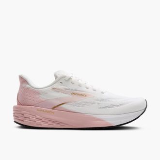 Brooks WomenS Launch 11 Neutral Running Shoe In White/gold/pink