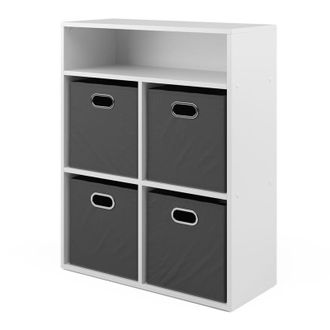 Vicco Librer&iacute;a, Blanco, 72 X 90.2 Cm Con 4 Cajones Plegables