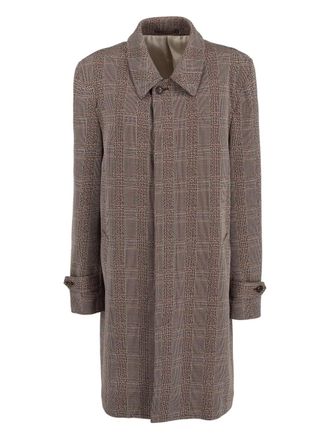 Comme Des Garçons checked coat - Brown
