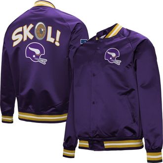 Mitchell & Ness Mens Mitchell & Ness Purple Minnesota Vikings Vintage Double Down Satin Raglan Full-Snap Jacket at Nordstrom, Size Large