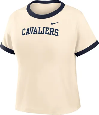 Nike Womens College (Virginia Ringer T-Shirt in Brown | IV9423-120