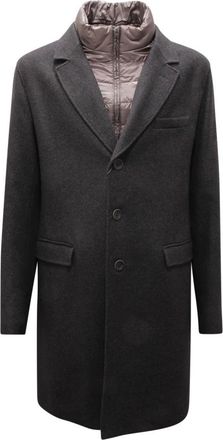Herno Wollen Jas met Uitneembare Dubbele Knoopsluiting - Heren - Mantel - Grijs - 3XL - Wol - Jassen
