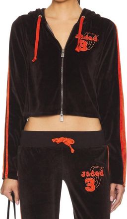 Jaded London Womens Three Velour Hoodie In Brown