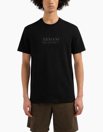 Armani Mens Armani Exchange Mens T Shirts Short Sleeve Top - Black - Size: 42