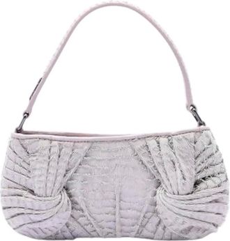 Burberry Borsa a spalla in pelle di agnello con frange Pre-owned - - Pre-owned - Donna - Viola - ONE SIZE