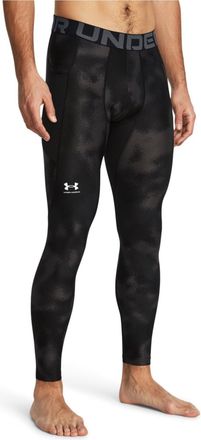Under Armour Mens HeatGear Printed Leggings Sports Bottoms Black/White S