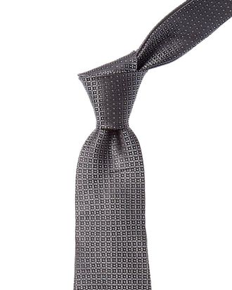 Canali Grey Silk Tie