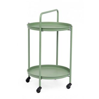 Konte Design Carro plegable de acero verde, con bandeja