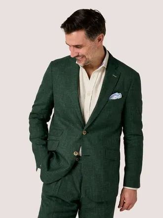 Koy Clothing Linen Blazer in Emerald Green at Nordstrom, Size 42