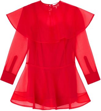 Ganni Abito corto a maniche lunghe - Rosso