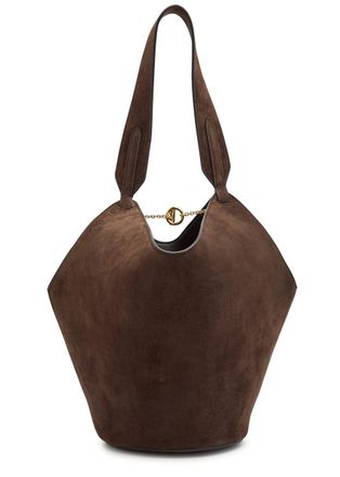 Khaite Lotus Mini Suede Tote bag - Dark Brown - One Size