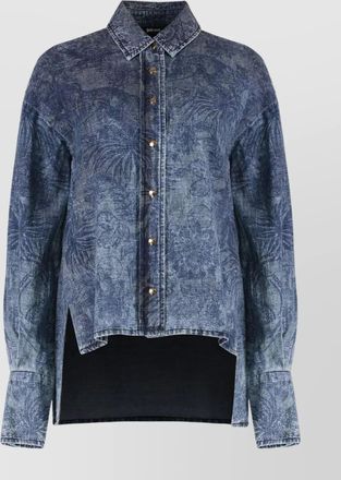 Just Cavalli denim shirt featuring asymmetrical hem