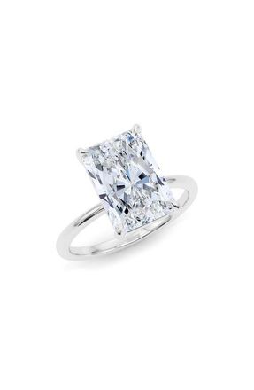 HauteCarat Radiant Cut Lab Created Diamond Ring in 2.50 Ctw 18K White Gold at Nordstrom, Size 5.5