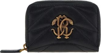 Roberto Cavalli quilted wallet - women - Calf Leather/Viscose - One Size - 05051 BLACK