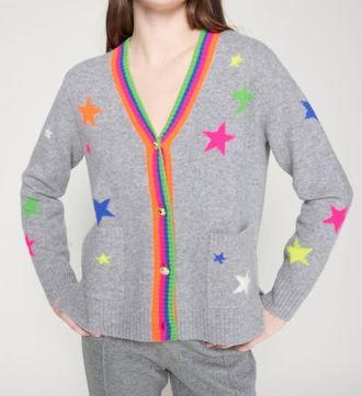 Vilagallo Alina Cardigan In Grey Multi