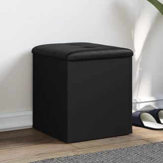vidaXL Vidaxl - Banco Con Almacenaje Madera De Ingenier&iacute;a Negro 42x42x45 Cm