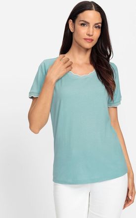 Heine T-Shirt HEINE Shirt, Damen, Gr. 48, gr&uuml;n (mint), 100% Baumwolle, unifarben, Rundhals, Shirts T-Shirt