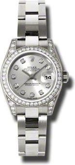 Rolex Lady Datejust 26 Silver Dial 18K White Gold Oyster Bracelet Automatic Watch 179159SDO