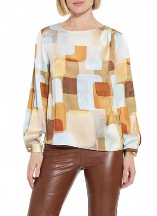 Lyss&eacute; Marie Long Sleeve Blouse In Organic Blocks