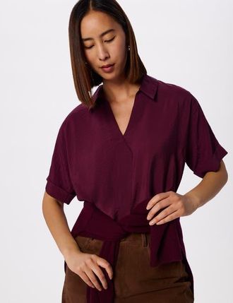 Whistles Sasha Relaxed Shirt in Fig at Nordstrom, Size 10Short