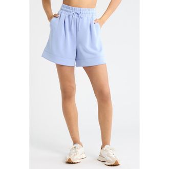 Zella Ultra Soft High Waist Knit Shorts in Blue Stork at Nordstrom, Size Xx-Large