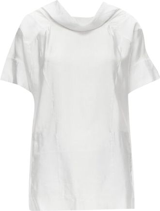 Marni viscose cowl neck curved seam slit pocket top