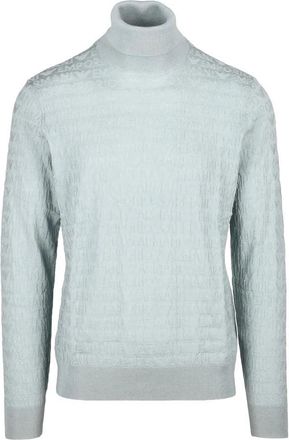 Emporio Armani Turtleneck Sweater Virgin Wool - Blue