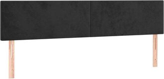 vidaXL Cabecero Con Led De Terciopelo Negro 180x5x78/88 Cm Vidaxl