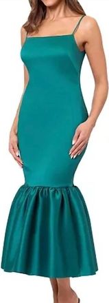 Betsy & Adam Flounce Hem Midi Dress In Green