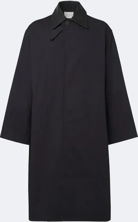 STUDIO NICHOLSON Revere leather-trimmed cotton-blend trench coat