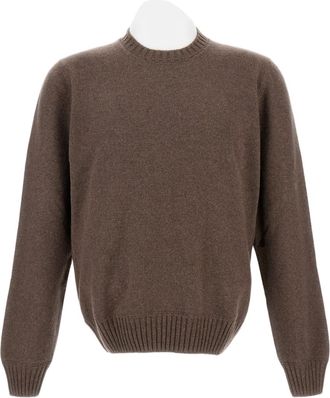Gran Sasso Brown Cashmere Crewneck Sweater