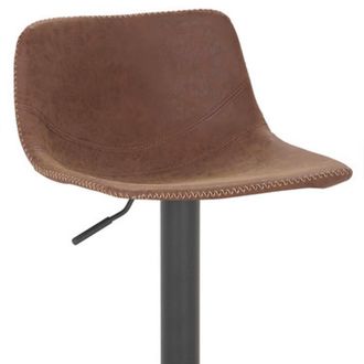 Netfurniture Belmont Bar Stool Brown with Matt Black Frame Swivel Seat